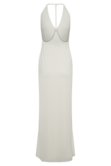 Hana Slinky Plunge Maxi Dress - Ivory