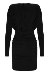 Hayden Long Sleeve Plunge Mini Dress - Black