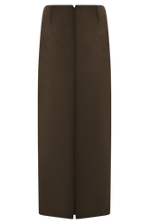 Hayes Faux Suede Midi Skirt - Chocolate