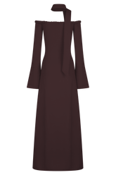 Heidi Strapless Knit Scarf Maxi Dress - Dark Chocolate