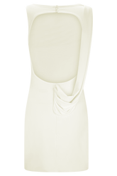Henley Slinky Drape Mini Dress - Ivory
