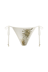 Huntleigh Crochet Bikini Bottom - White & Gold Sunshine Print