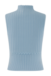 Indy Pointelle Knit Top - Cornflower Blue