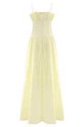 Janis Cotton Frill Maxi Dress - Lemon