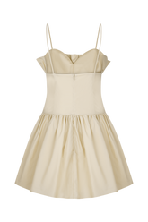 Janis Cotton Frill Mini Dress - Nude