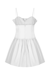 Janis Cotton Frill Mini Dress - White