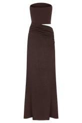 Jasiel Strapless Knit Maxi Dress - Chocolate