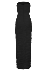 Jianna Strapless Mesh Maxi Dress - Black