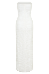 Jianna Strapless Mesh Maxi Dress - Ivory