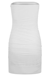 Jianna Strapless Mesh Mini Dress - White