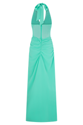 Jonna Chiffon And Mesh Maxi Dress - Lagoon