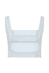 Josephine Crop Top With Open Back - Ice Blue