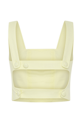 Josephine Crop Top With Open Back - Lemon