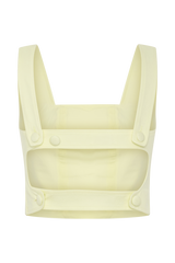Josephine Crop Top With Open Back - Lemon