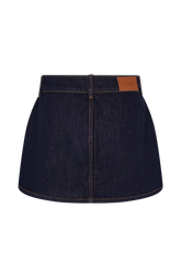 Julienne Denim Mini Skirt - Washed Indigo Blue