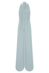 Juliet Slinky Maxi Dress With Scarf - Pale Blue