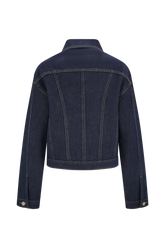 Kirra Cinched Denim Jacket - Washed Indigo Blue