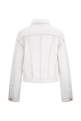 Kirra Cinched Denim Jacket - White