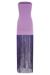 Koah Fringe Bandage Knit Maxi Dress - Purple
