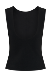 Kyra Open Back Scuba Crepe Top - Black