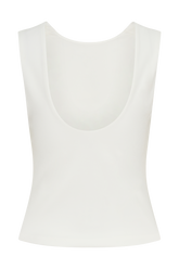 Kyra Open Back Scuba Crepe Top - White