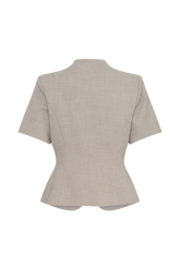 Laila Suiting Short Sleeve Top - Grey