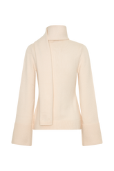 Lara Knit Cardigan With Scarf - Ivory
