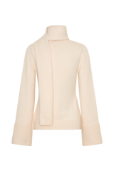 Lara Knit Cardigan With Scarf - Ivory
