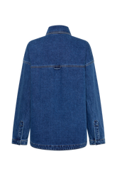 Lioda Oversized Denim Shirt - Dark Blue