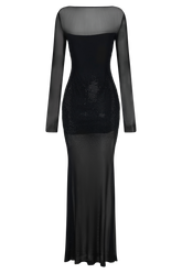 Lior Mesh Maxi Dress With Hotfix - Black