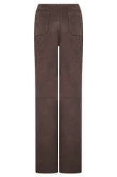 Logan Faux Suede Pants - Dark Chocolate