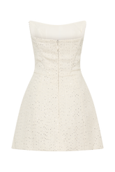 Lorrie Tweed Corset Mini Dress - White