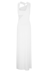 Lottie Slinky Maxi Dress With Split - White