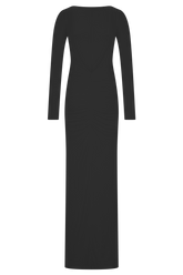 Louisa Long Sleeve Slinky Maxi Dress - Black