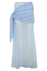 Lucy Lace And Knit Skirt - Cornflower Blue