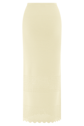 Madeline Scallop Knit Midi Skirt - Ivory