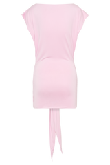 Maiara Shortsleeve Slinky Tie Mini Dress - Pink