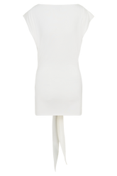 Maiara Shortsleeve Slinky Tie Mini Dress - White