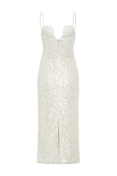 Makari Sequin Maxi Dress - White