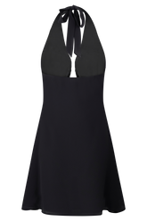 Malakhai Chiffon Halter Mini Dress - Black