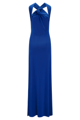 Marlee Asymmetrical Slinky Maxi Dress - Cobalt
