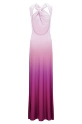 Marlee Asymmetrical Slinky Maxi Dress - Ombre Pink