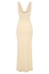 Marta Slinky Cowl Maxi Dress - Lemon