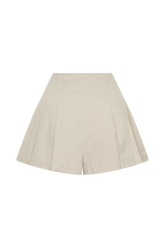 Martine Pleated Linen Short - Natural