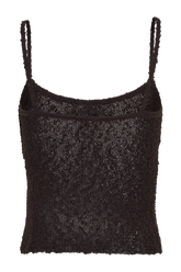 Mattais Boucle Knit Top - Dark Chocolate