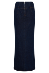 Maylena High Rise Denim Maxi Skirt - Indigo Blue