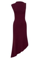 Milasandra Pleated Knit Dress - Plum