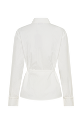 Millie Tie Back Cotton Shirt - White