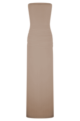 Mirren Strapless Slinky Maxi Dress - Bronze
