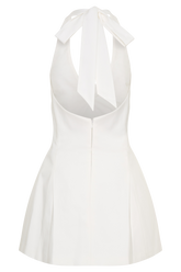 Nelly Halter Neck Cotton Mini Dress - White